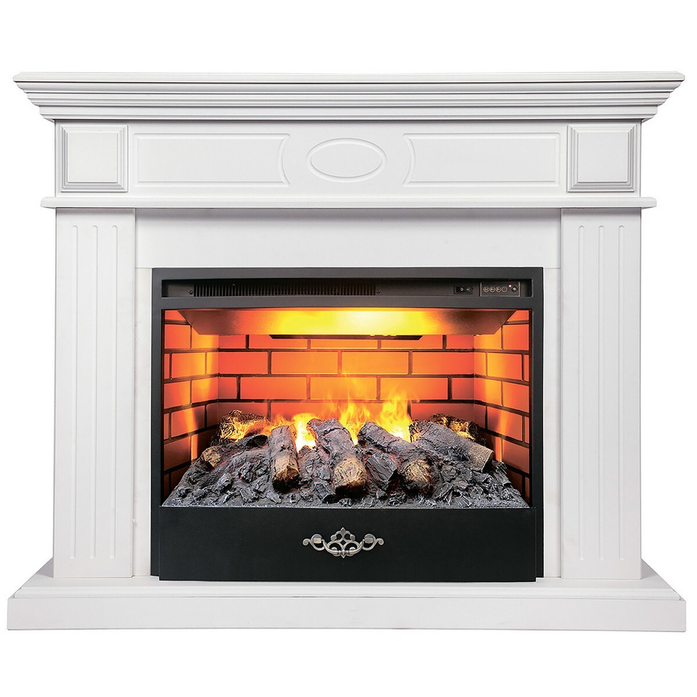 Электрокамин RealFlame Leda 24/25,5 WT белый матовый с очагом 3D Firestar 25,5