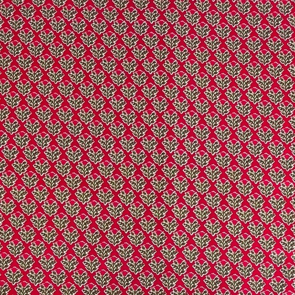 ЦВЕТОЧНЫЙ ХОРОВОД НА РУБИНОВОМ - 100% ХЛОПОК 1