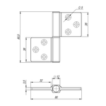 Петля универсальная флажковая FL.IN3800.US MWSC-33 итальянский тисненый