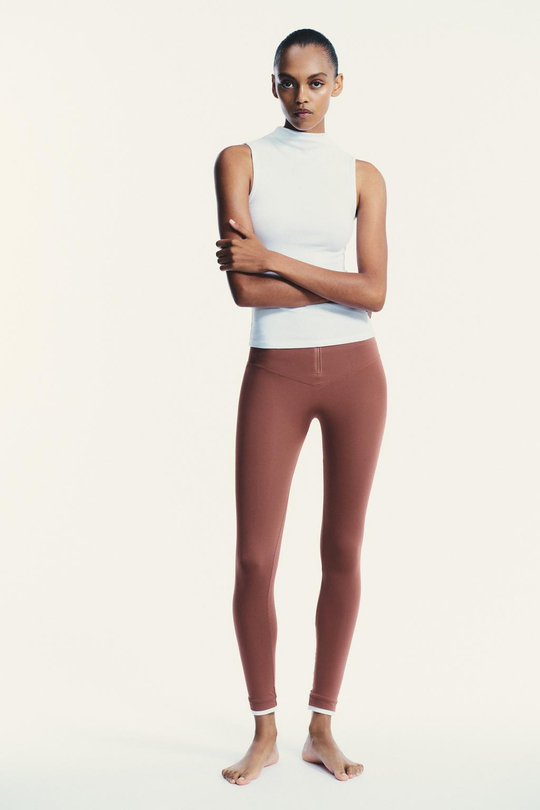 ZARA ТОП ИЗ ХЛОПКА И МОДАЛА, БЕЛЫЙ