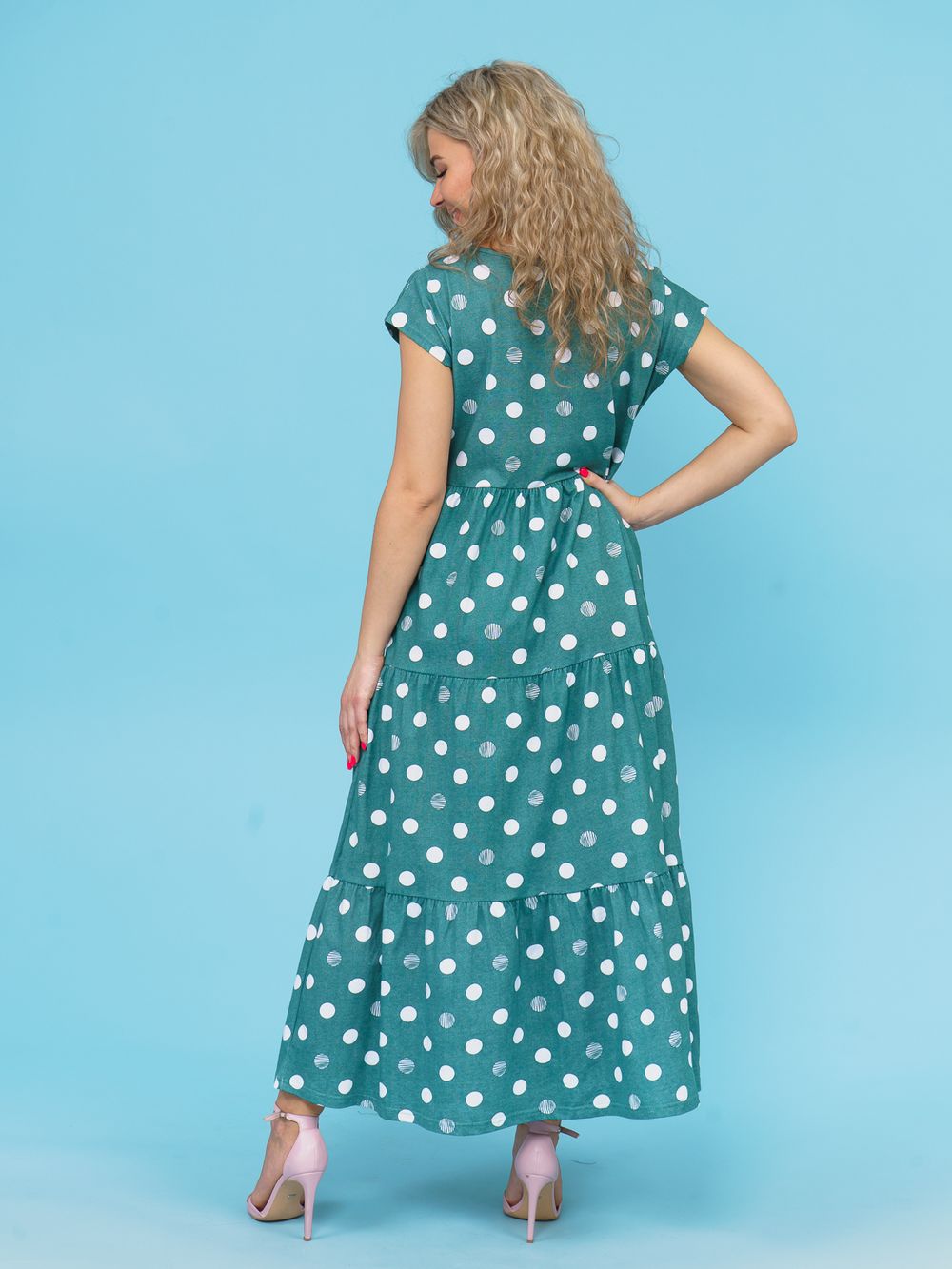 824 Платье "Горох/хаки" SveTekst (Акция)