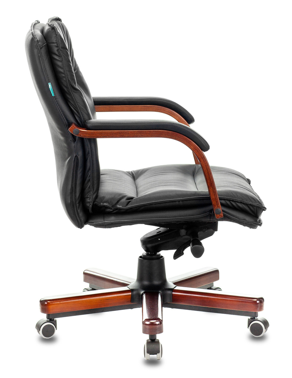 Кресло руководителя Бюрократ T-9927WALNUT-LOW, черный, кожа
