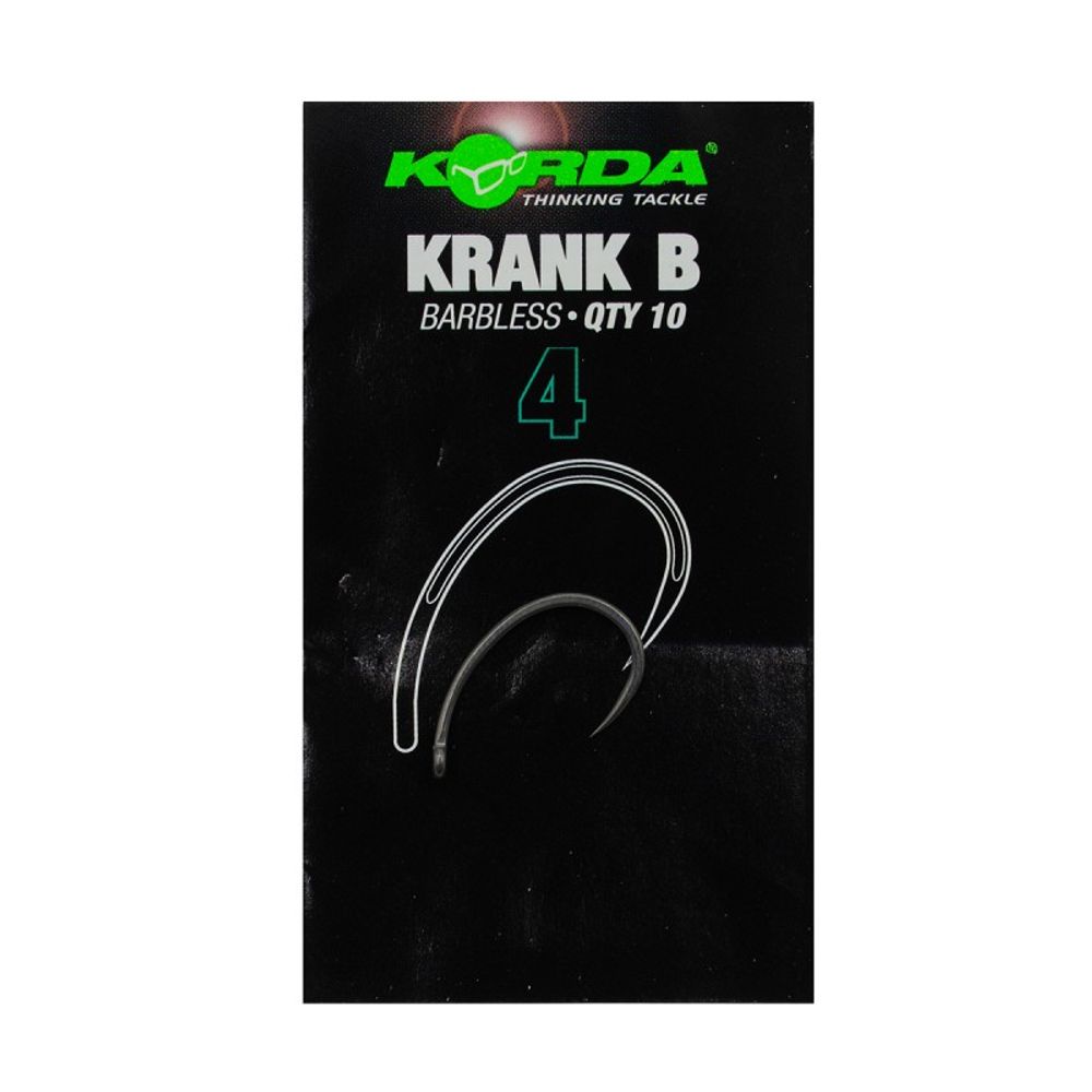 KORDA Крючок Krank Barbless №4 без бородки 10шт