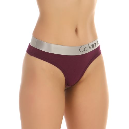 Женские трусы тонги баклажанового цвета Calvin Klein Women Steel Purple