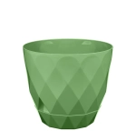 Горшок для цветов пластиковый 1,3л d-14,5см «Laurel» с поддоном зеленый