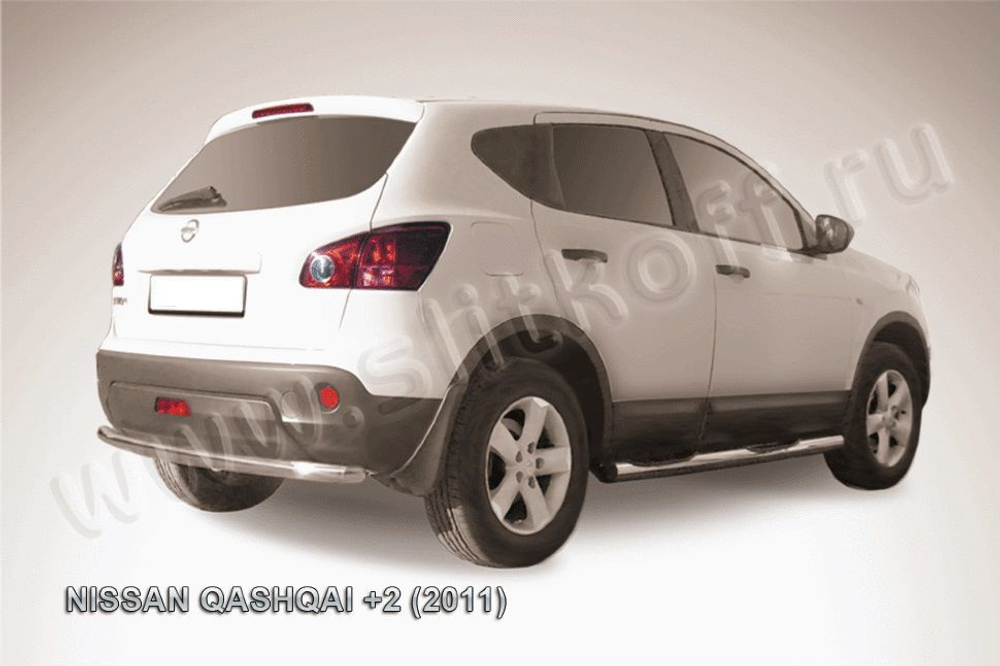 Защита заднего бампера (нержавейка) Nissan Qashqai+2 (2010-2013) d57