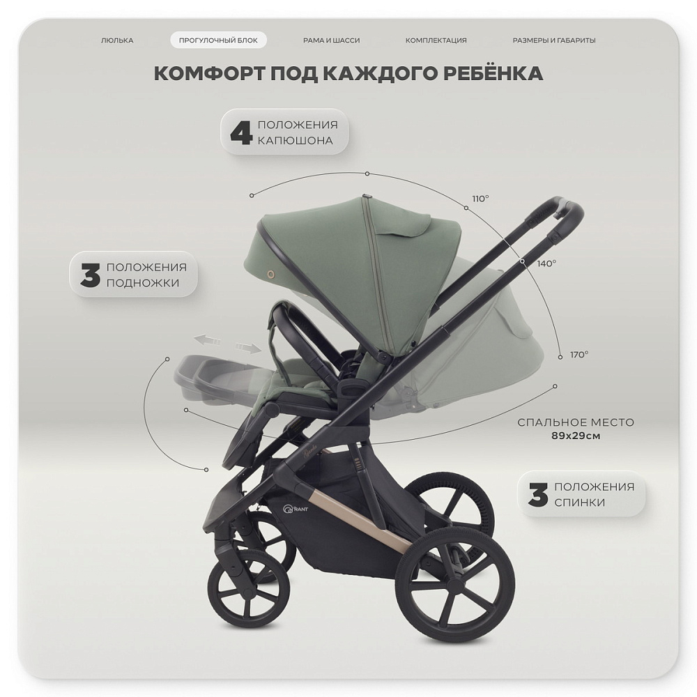 Детская коляска Rant Garda 3 в 1 с автокреслом Evomax Black Olive