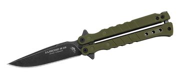 Нож НОКС Балисонг М210 Black-Green, сталь Д2 (210-509401)