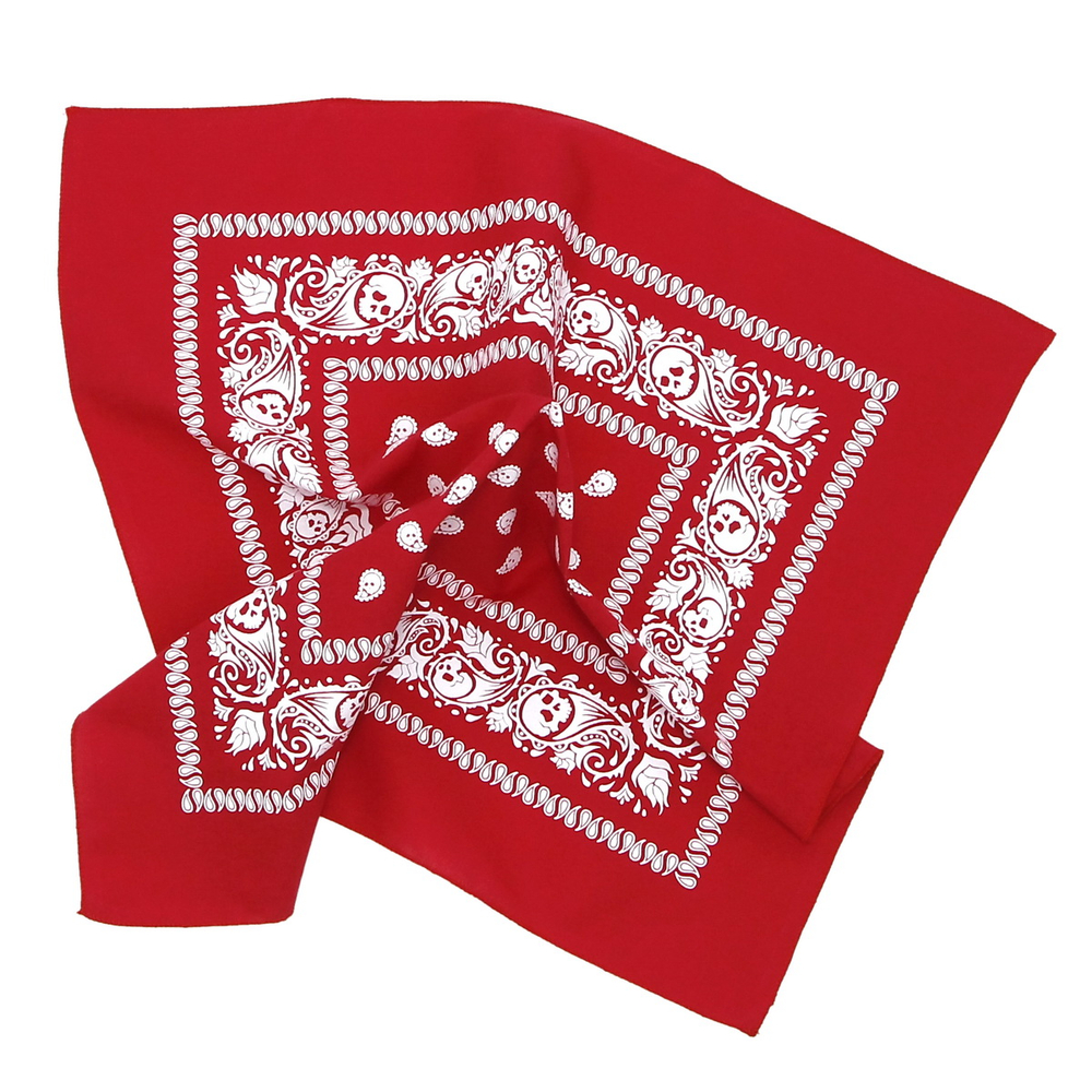 Бандана Красная с черепами в огурцах