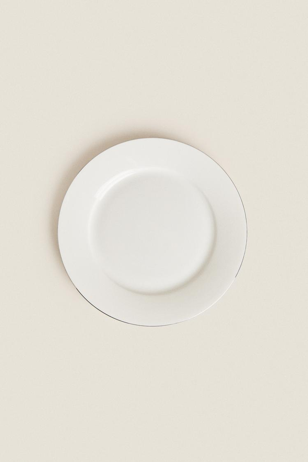 ZARA HOME ДЕСЕРТНАЯ ТАРЕЛКА ИЗ КОСТЯНОГО ФАРФОРА, СЕРЕБРО