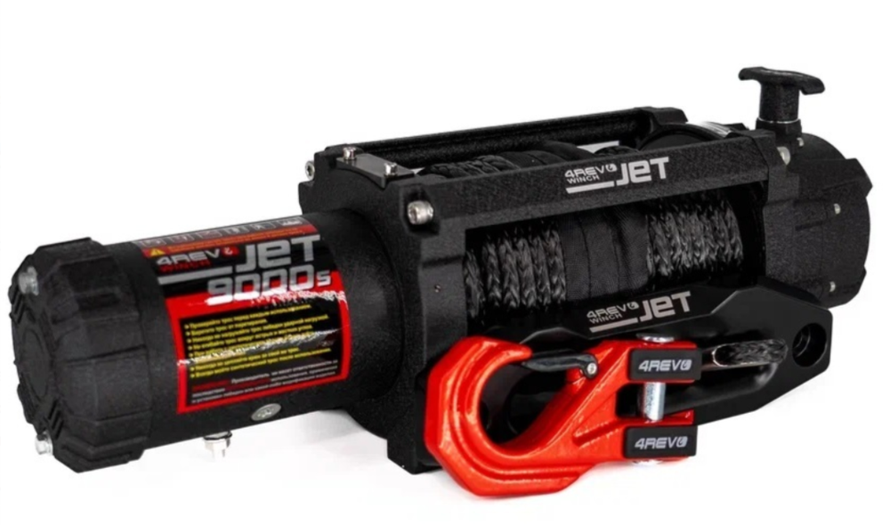 Лебедка автомобильная 4REVO JET 9000s 12В (Синтетический трос)