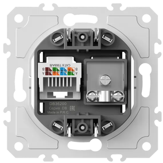 Donel механизм розетки RJ45/TV cat.6,ClassE-8/0-2400 МГц, серия DB