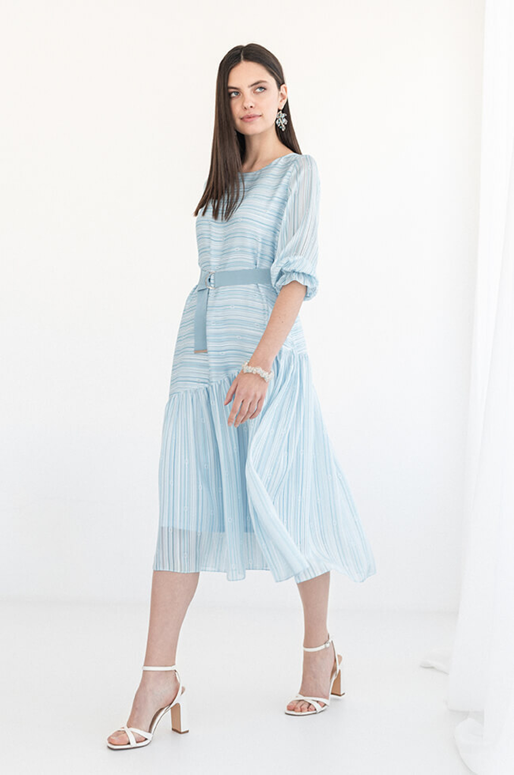 51392 Платье женское (бирюзовый принт)