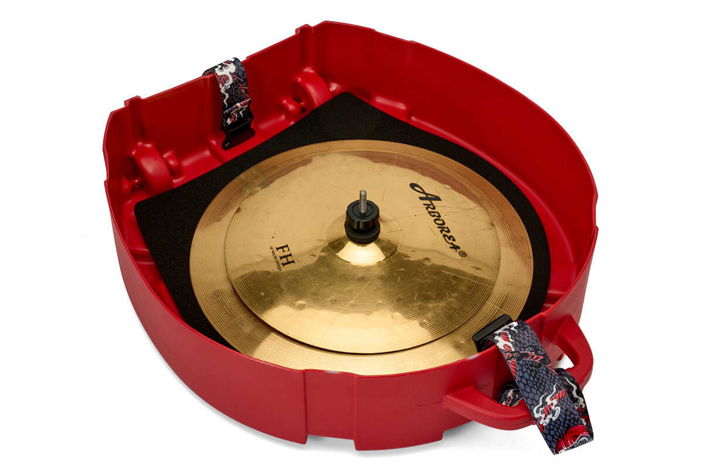 Кейс кофр КРАСНЫЙ для барабанных тарелок до 24" на колесах и с выдвижной ручкой DGCASE DARUMA 24-01А