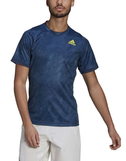 Мужская теннисная футболка Adidas Freelift Printed Primeblue Tee M - небесный, желтый