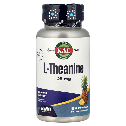 KAL, L-теанин, ананас, 25 мг, 120 микротаблеток