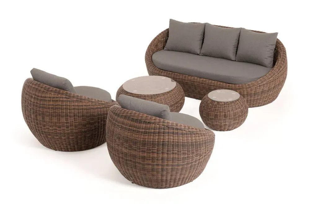 "Барселона" лаунж-зона из искусственного ротанга, цвет коричневый