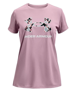 Футболка для девочки теннисная Under Armour Girls' UA Tech Big Logo Short Sleeve - Розовый