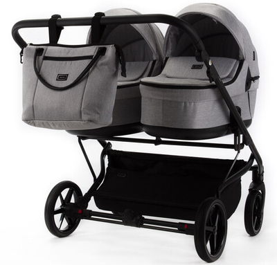 Детская коляска Adamex Leo Duo 3 в 1 TK01 (СВЕТЛО-СЕРЫЙ)