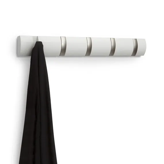 Настенная вешалка Flip 5 крючков белая