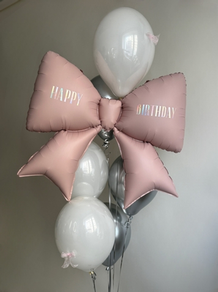 Связка из гелиевых шаров пыльно-розовый Бант