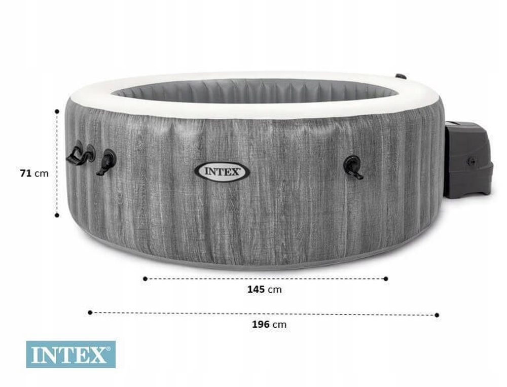 СПА-бассейн Intex PureSpa Greywood Deluxe 145/196х71 см с круговым пузырьковым массажем (28440)