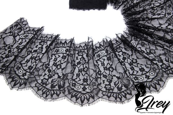 01-47 Кружево шантильи 22 см, черный