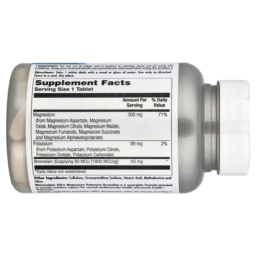 KAL, Магний калий бромелаин, 60 таблеток