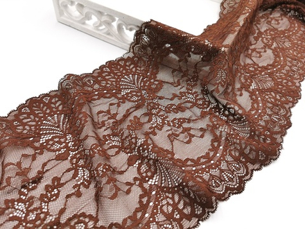 Эластичное кружево, коричневое, 22 см, (Арт: EK-2785), м