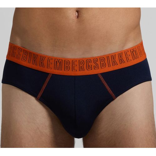 Мужские трусы брифы (черный, темно-синий) набор 2 в 1 Bikkembergs OUTLINE BKK51USP25BI/2