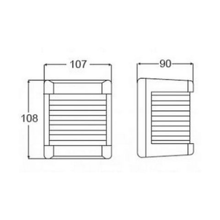 Огонь топовый 108х107х90 мм черный корпус