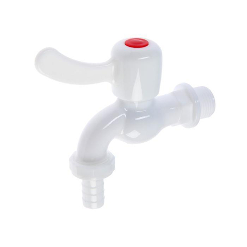Кран водоразборный 1/2" (пластик) белый