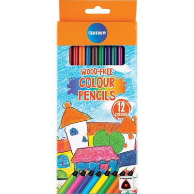 Карандаши 12цв. пластиковые, трехгранные, дл.177мм, в картонной упакет (Центрум)