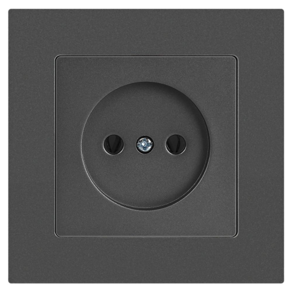 Розетка Intro Accent 6-201-07 2P 16А-250В IP20 СУ AL/CU графит | Intro