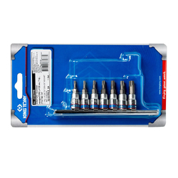 Набор торцевых насадок 1/4&quot;, TORX с отверстием, Т10-Т40, 7 предметов KING TONY 2107PR