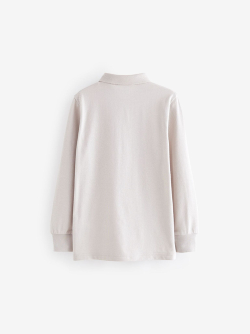 Поло с длинным рукам для мальчика Next 681-561, Светло-серый