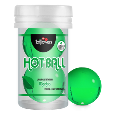 Лубрикант AROMATIC HOT BALL на масляной основе в виде двух шариков (аромат мяты)