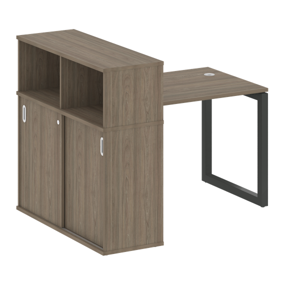 Метал Систем Куатро Стол письменный с шкафом-купе на О-образном м/к 50БО.РС-СШК-3.1 Т