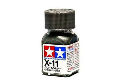X-11 Краска Tamiya, Хром Серебро Глянцевый (Chrome Silver), эмаль 10мл