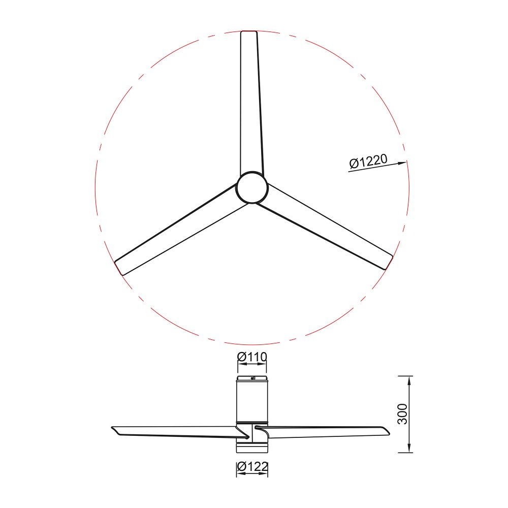 9062 Люстра потолочная-вентилятор UP DOWN