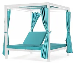 Шатер с лежаками Enigma, белый/голубой