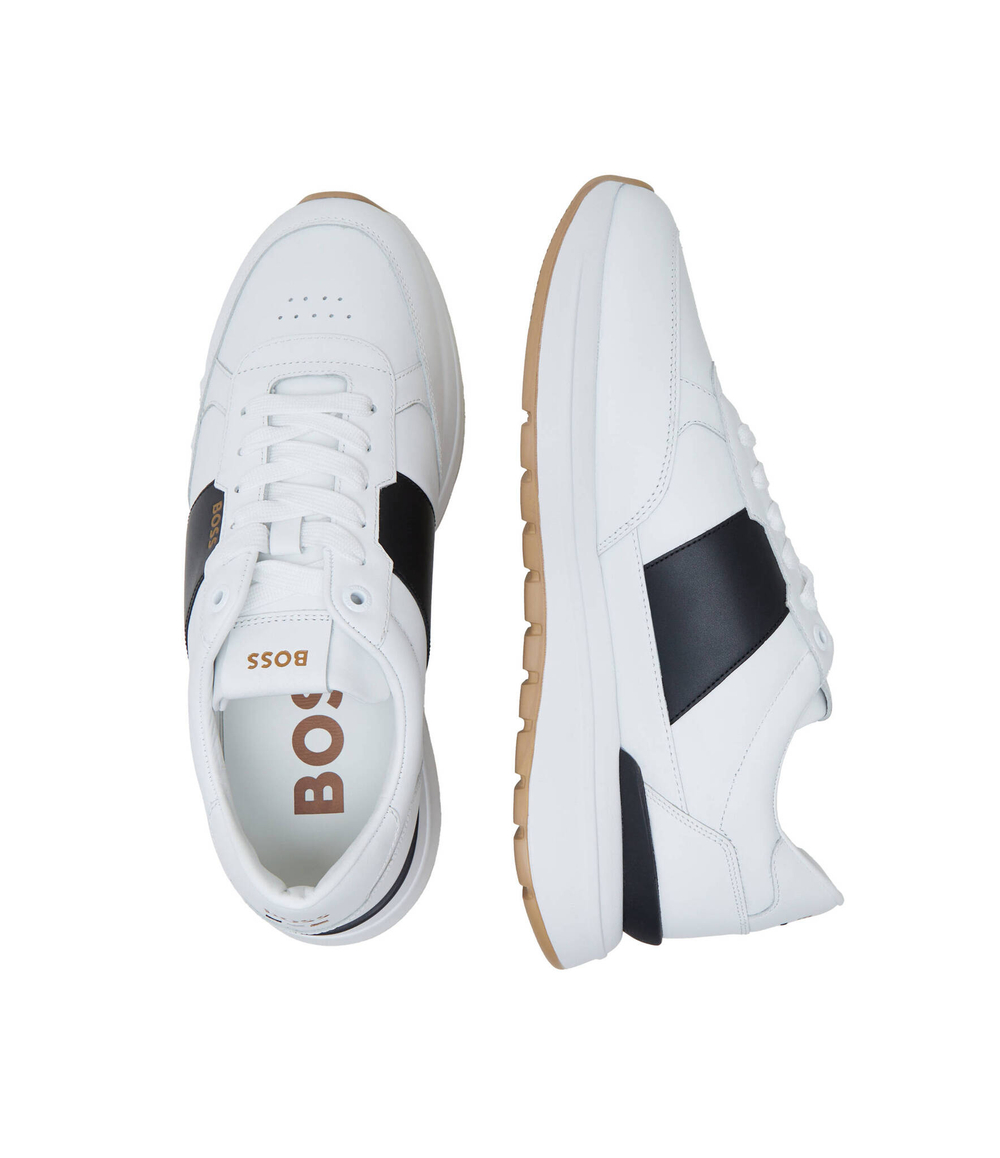 Кожаные кроссовки jace BOSS BLACK - белый(50512264)