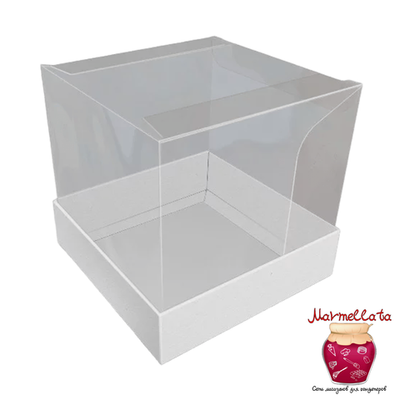 Упаковка с прозрачной крышкой 100*100*100 мм, БЕЛАЯ
