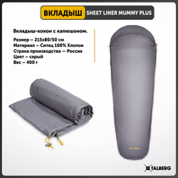 ВКЛАДЫШ В СПАЛЬНЫЙ МЕШОК-КОКОН SHEET LINER MUMMY PLUS