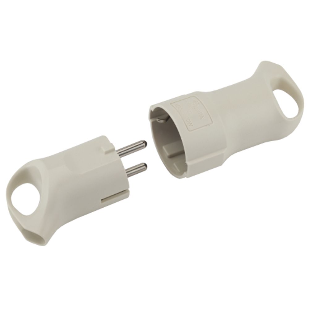 Розетка ЭРА R3 кабельная c заземлением 16A с кольцом непрямой ввод белая