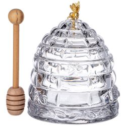 БАНКА ДЛЯ МЕДА С ПАЛОЧКОЙ 280 МЛ. ДИА=11,5 СМ. В=14 СМ. КОЛЛЕКЦИЯ "MUZA" (КОР=8ШТ.)