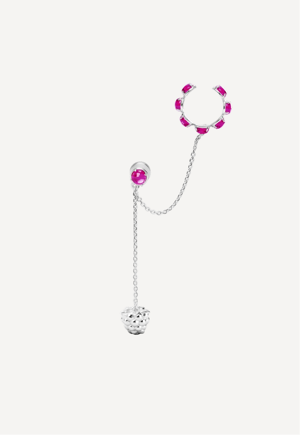 Кафф мини с подвесом малина