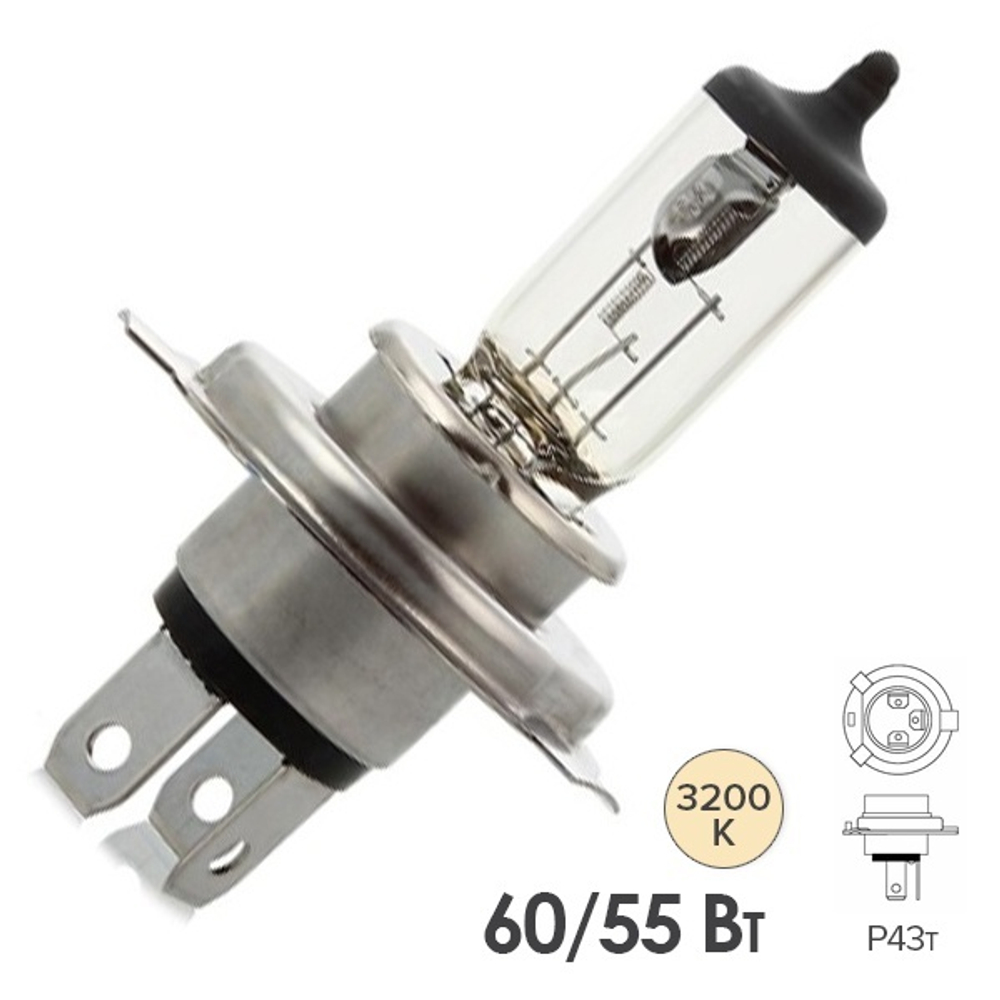 Автолампа H4 12V 60/55W P43t Narva #48881