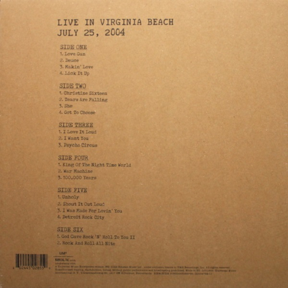 Kiss / Off The Soundboard Live In Virginia Beach July 25, 2004 (3LP)