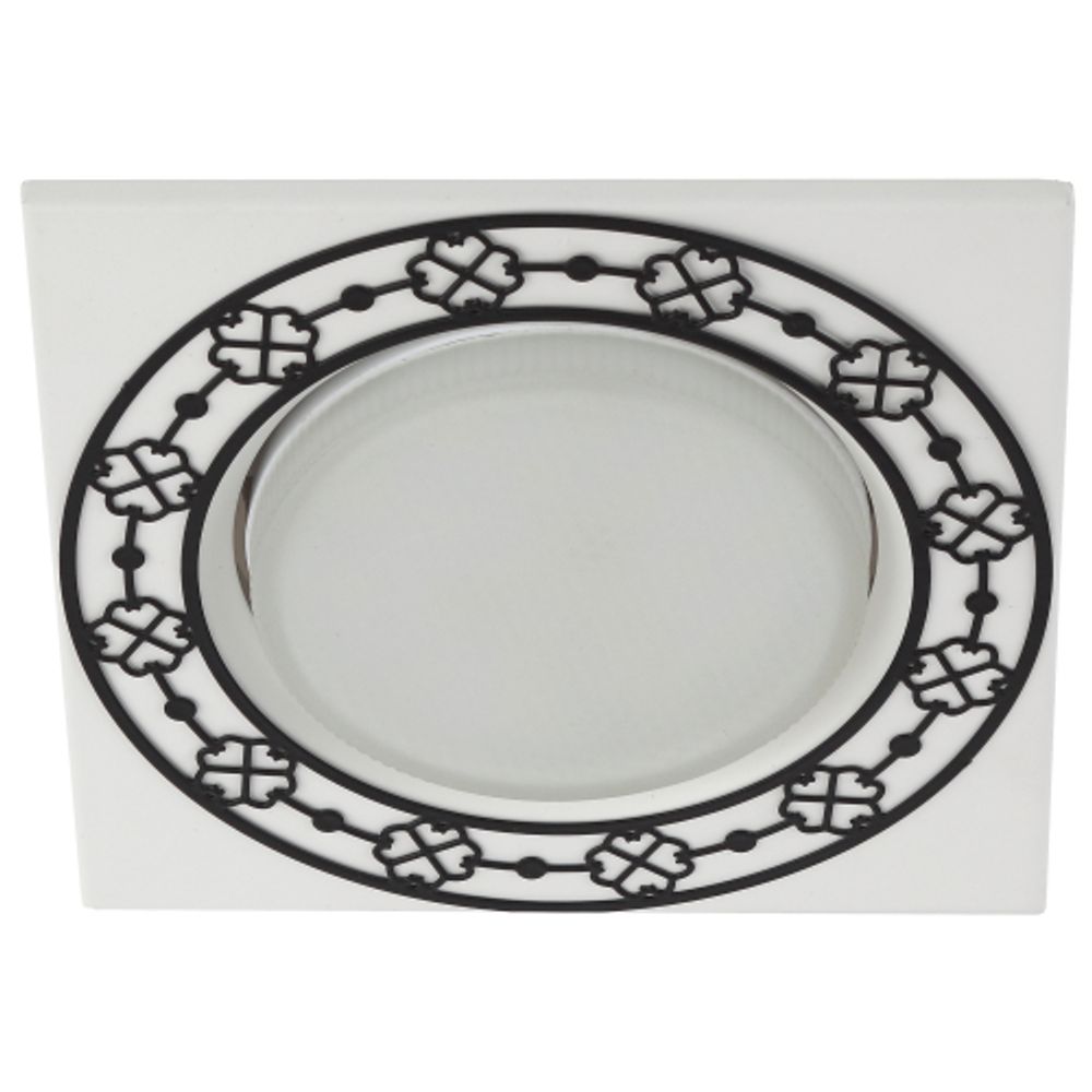 Светильник встраиваемый ЭРА KL78 WH/BK под лампу GX53 квадратный белый/черный | Встраиваемые светильники Для ламп GX53